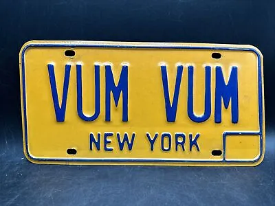 New York Vanity License Plate VUM VUM Vintage Orange Black NY Personalized • $29.99