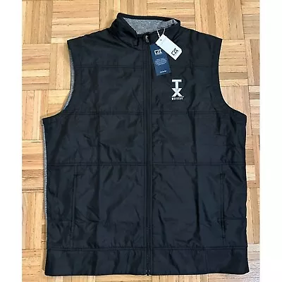 New Cutter & Buck Vest Performance Golf Wind Lined Mens Large Texas Whiskey Logo • $29.95