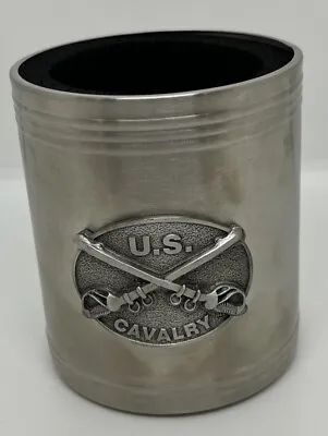 US U.S. Cross Sword Cavalry Military Can Coolers Koozie Metal & Pewter Stainless • $20