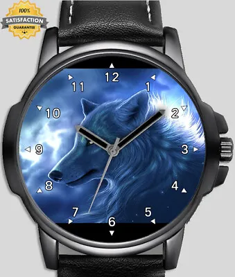 Blue Gothic Wolf Art Unique Stylish Wrist Watch • $98.64