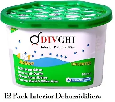 12 X 500 ML Dehumidifier Interior Damp Moisture Mould Mildew Remover Trap • £10.41