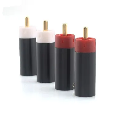 4pcs Gold Plated RCA Male Plug RCA Connector For HiFi Audio RCA Cable DIY 8mm • $10.51