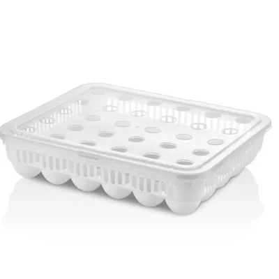 15 Egg Holder Boxes Tray Storage Refrigerator Plastic Eggs Carrier Box Case • £4.95