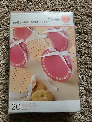 20 Martha Stewart Polka Dot Favor Bags Baby Shower Stamp Personalize Scouts NEW  • £11.39