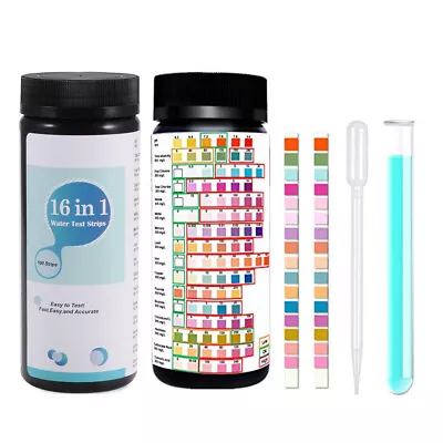 £15.59 • Buy 16 In 1 Drinking Water Test Strips For Pool Hot Tub Tap Well Water Test Strips