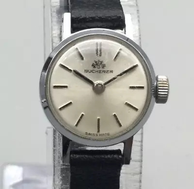 Vintage Bucherer Watch Women 20mm Silver Tone Swiss Made Manual Wind • $89.99