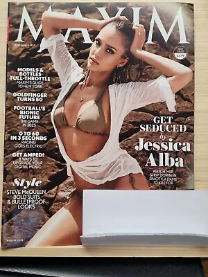 Maxim Magazine Sep 2014 Jessica Alba Goldfinger Pierce Brosnan Sarai Givaty • $4