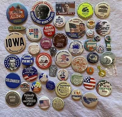 Lot Of 50 Different Vintage Pinback Buttons Advertising (58) • $16.99