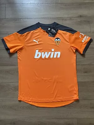 Puma Valencia CF 2020/2021 Training Shirt Full Sponsor Mens Size Large • £22