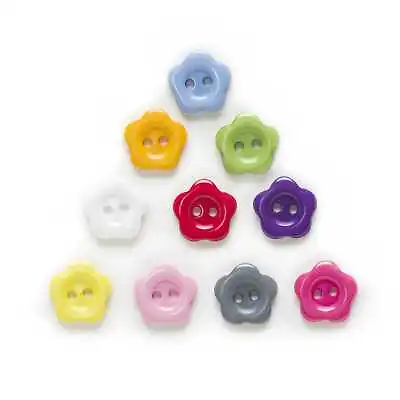 100pcs Flower Shape Resin Buttons For Sewing Scrapbooking Home Cloth Decor DIY • $3.99