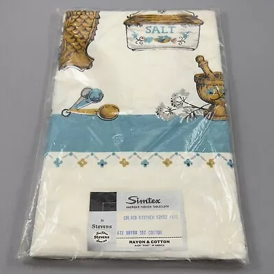 Vintage Simtex Calico Kitchen 52”x52” Rayon / Cotton Tablecloth USA New Sealed • $34.99