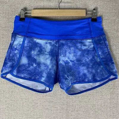 Lululemon Run Speed Shorts Womens 4 Hi Rise Tidal Trip Pipe Dream Blue Tie Dye • $29.95