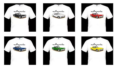 1967 - 1968   CHEVY   327  IMPALA   1 X  QUALITY  WHITE TSHIRT    BIG  FIT  • $36