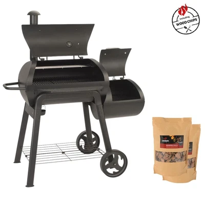 £699.99 • Buy Smoker BBQ Trolley & Wood Chips 4-in-1 Functions, Black - Vinson 300 By LANDMANN