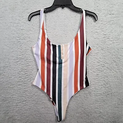 Zaful Swimsuit Womens Medium Vertical Striped One Piece Cheeky NWT • $24.99