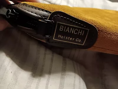 Vtg Bianchi Holster Co Handgun Pistol Case Brown Suede Leather Sherpa Lined Zip • $50