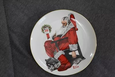 Norman Rockwell Plate The Day After Christmas Fine Porcelain Santa Sleeping • $9.99