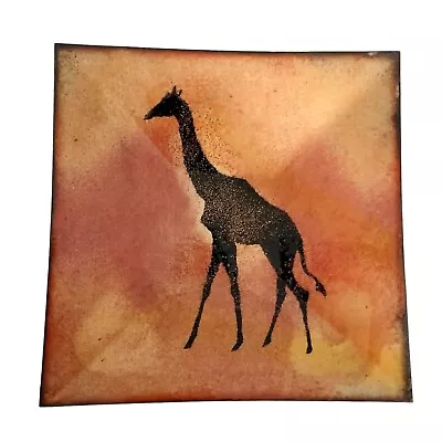 Giraffe Enameled Copper Decorative Plate Dish By Pat Musick • $25.50