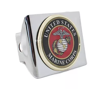 US Marine Corps Seal Chrome Metal Hitch Cover • $43.95