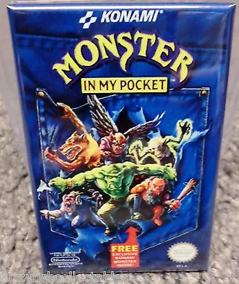 Monster In My Pocket Nintendo NES Game Box  2 X3  Fridge Locker MAGNET • $6.95