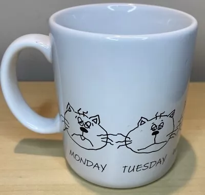 Hallmark Cat Faces Days Of Work Week Coffee Mug Monday To Friday Grumpy To Happy • $7.61