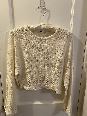 Zara Open Knit Crochet Summer Spring Cottage Boho Festival Top Small • $20