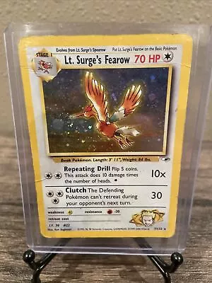 $15.99 • Buy Pokémon TCG Lt. Surge's Fearow Gym Heroes 7/132 Holo Unlimited Rare, Damaged!