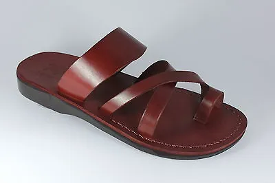 Brown Leather Jesus Roman Sandals For Men Strap Handmade UK (4-15) EU (36-50) • £49.19