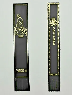 LOTof 2 Gold Little Mermaid Wonderful Copenhagen Black Leather Bookmark Oostende • $23