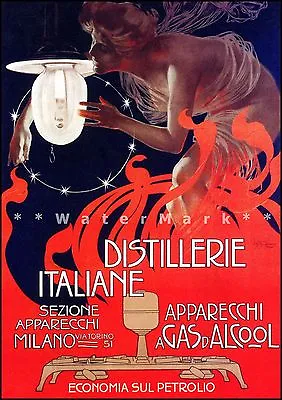 Distillerie Italiane 1899 Milan Italy Vintage Poster Print Wall Decor Retro Art • $26.89