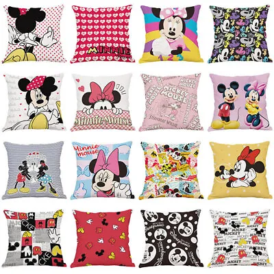 3D Mickey Minnie Mouse Pillow Case Cushion Cover Sofa Decor Gifts 45*45cm UK • £4.75