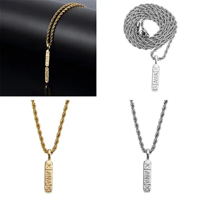 Mens 18k Gold Plated Xanax Pendant Hip Hop 24  Inches Rope Chain Necklace • $14.62