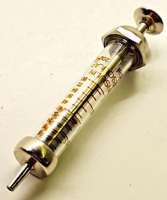 Vintage Medical Syringe Glass Metal 1960's Doctor Nurse Device • $2.99