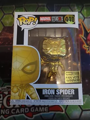 Funko Pop Vinyl #440 Iron Spider Gold Figure Marvel First Ten Years Series • £10