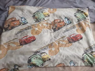 Disney Pixar  Cars Lighting McQueen Tow Mater Twin Flat Sheet Fabric • $14.99