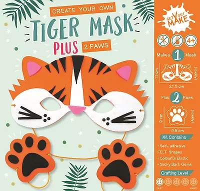 Get Set Make Create Your Own Tiger Mask Felt Kids Craft Kits • £7.49