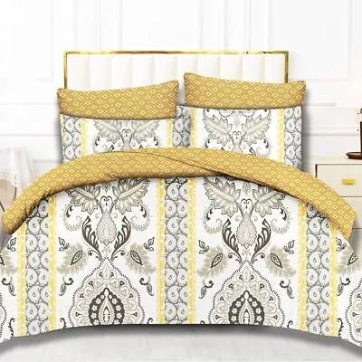 Reversible Single Double King Super King Size Duvet Cover Set With Pillow Cases • £19.99