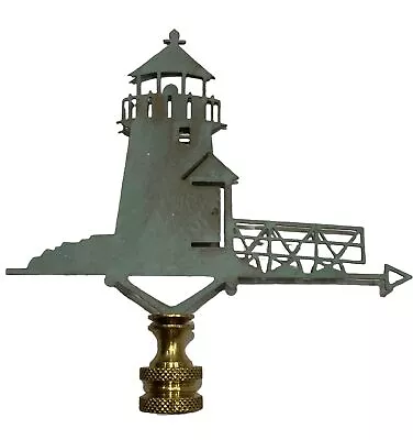 Lighthouse Weathervane Style Table Lamp Green Verdigris Finial By Copper Mermaid • $14