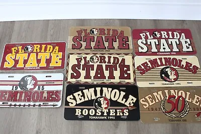 Florida State University Seminoles FSU Booster VTG License Plate Vanity Lot Of 8 • $165