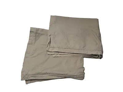 Z Gallerie Set Of 2 Tan Cotton & Woven Gold Foil Pillow Covers 24 X26  • $29.99