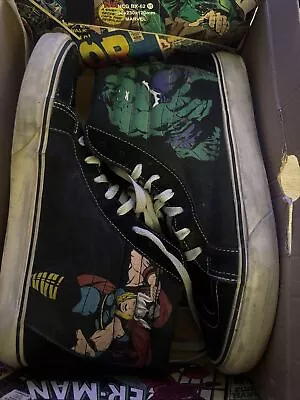 Vans Avengers Sk8 Hi Size 12 Men’s Preowned Marvel Captain America Hulk Iron Man • $14.98