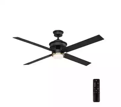 Lincolnshire AM676-MBK 60 In. LED Matte Black Ceiling Fan With Light (OB) • $112.49