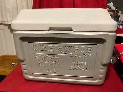 Vintage Coleman Oberweis Dairy Box Home Delivery Milk Cooler Ice Chest • $19.10