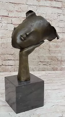 Modern Art Female Head Sexy Woman Bronze Bust Marble Sculpture By Dali • $209.50