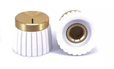 1x White Gold Marshall Style Knob 0 1/4in With Screw Jcm - JMP And Plexi Models • $4.26