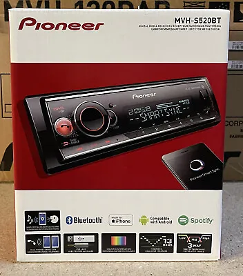 PIONEER CAR USB RADIO STEREO BLUETOOTH TUNER FM RADIO HEAD UNIT IPHONE AUX INPUT • £103.54