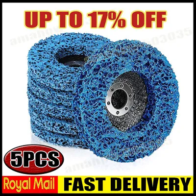 5PCS 115mm 4.5  Poly Strip Wheel Discs Paint Rust Remove Abrasive Angle Grinder* • £11.63