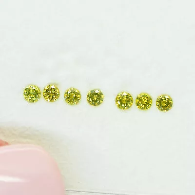 Diamond Lot Round Shape 0.31 TCW Fancy Yellow Color VS2 Loose Enhanced 2.35 Mm • $200