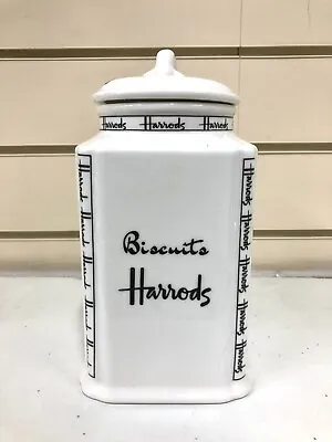 Harrods Biscuit Jar Air Tight Storage Jar Canister Ceramic Kitchen Tableware • £24.99