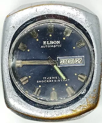 C595 Mens Vintage Elbon Winston Auto Kasper 1452 Movement Watch Runs As Is Lot • $49.99